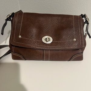Vintage Coach brown leather crossbody